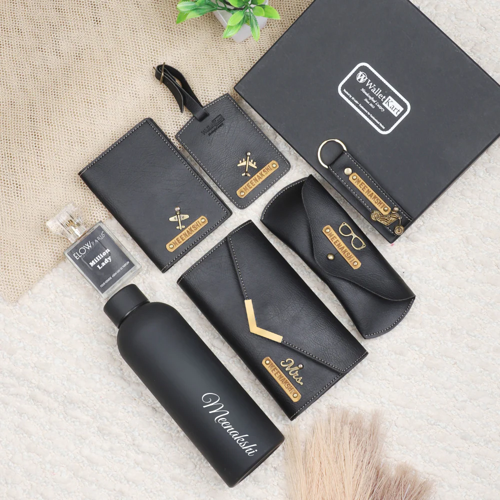 Elegant 7-in-1 Personalised Gift Set for Her | Romantic Gifts for Wife Girlfriend with Name & Charm - Image 5