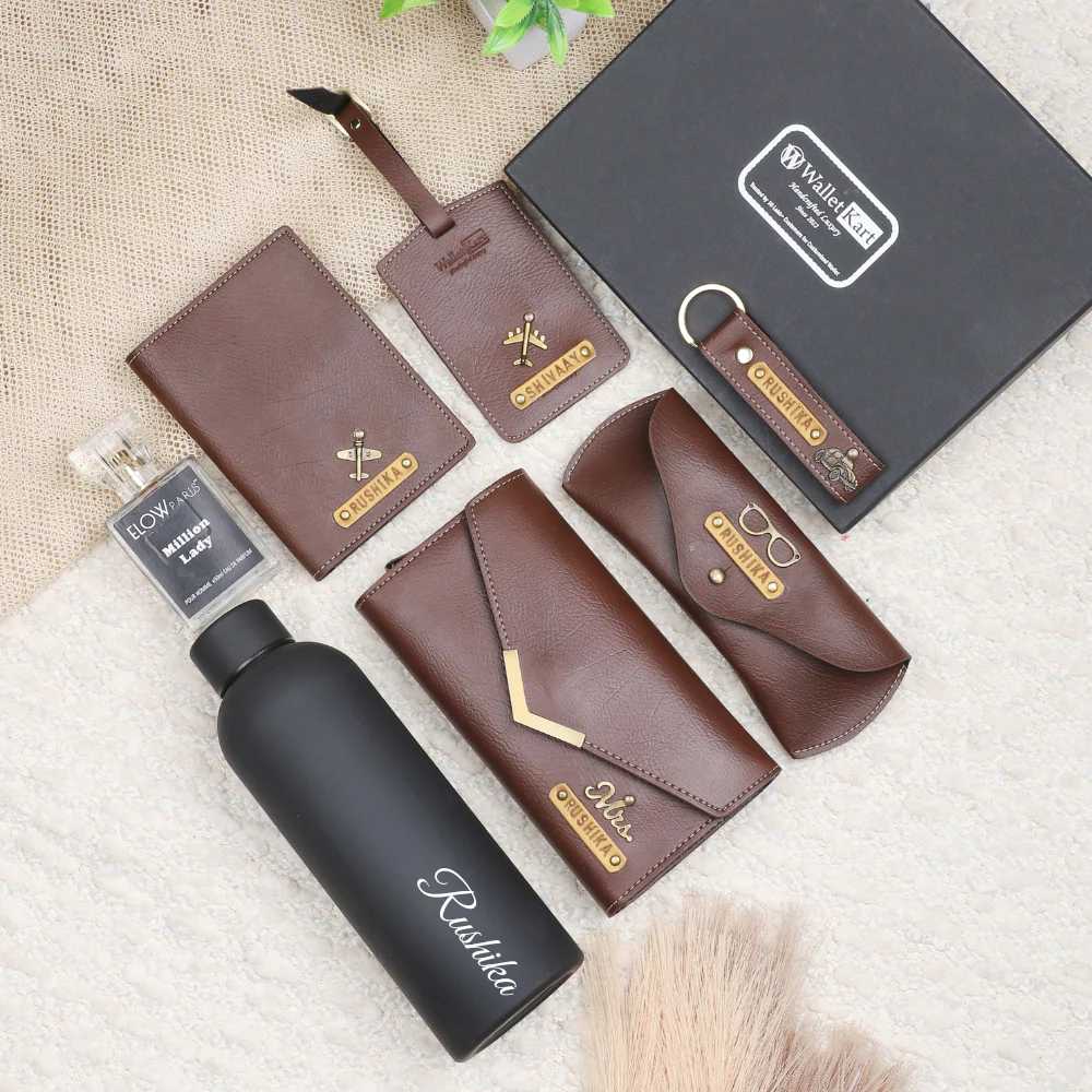 Elegant 7-in-1 Personalised Gift Set for Her | Romantic Gifts for Wife Girlfriend with Name & Charm - Image 6
