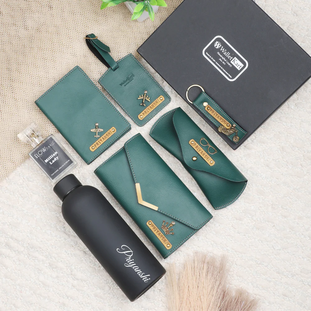 Elegant 7-in-1 Personalised Gift Set for Her | Romantic Gifts for Wife Girlfriend with Name & Charm - Image 8