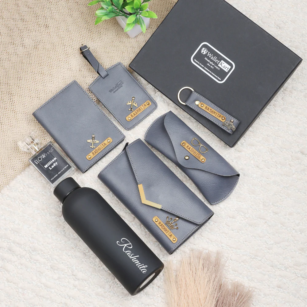 Elegant 7-in-1 Personalised Gift Set for Her | Romantic Gifts for Wife Girlfriend with Name & Charm - Image 9