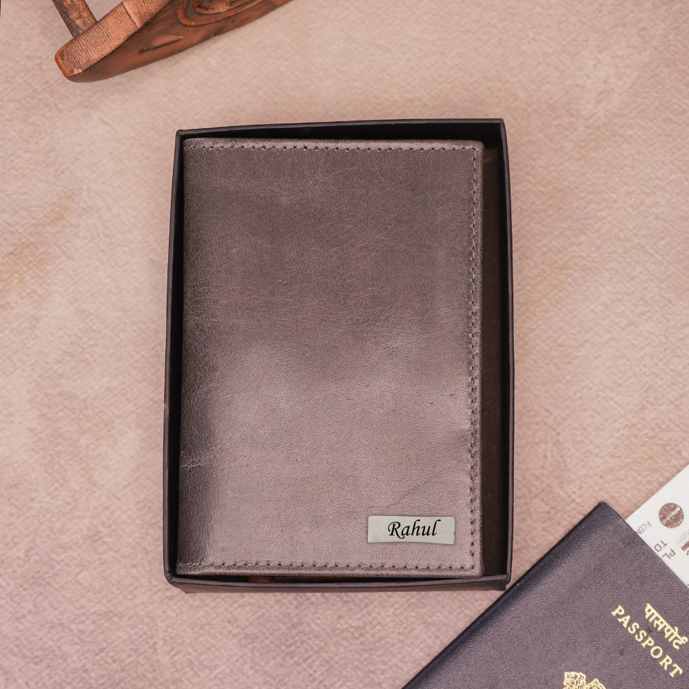 Personalized Genuine Leather Passport Cover with Name - Image 3