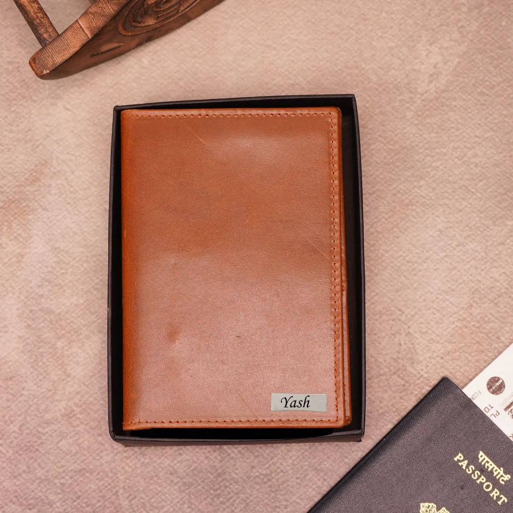 Personalized Genuine Leather Passport Cover with Name - Image 4
