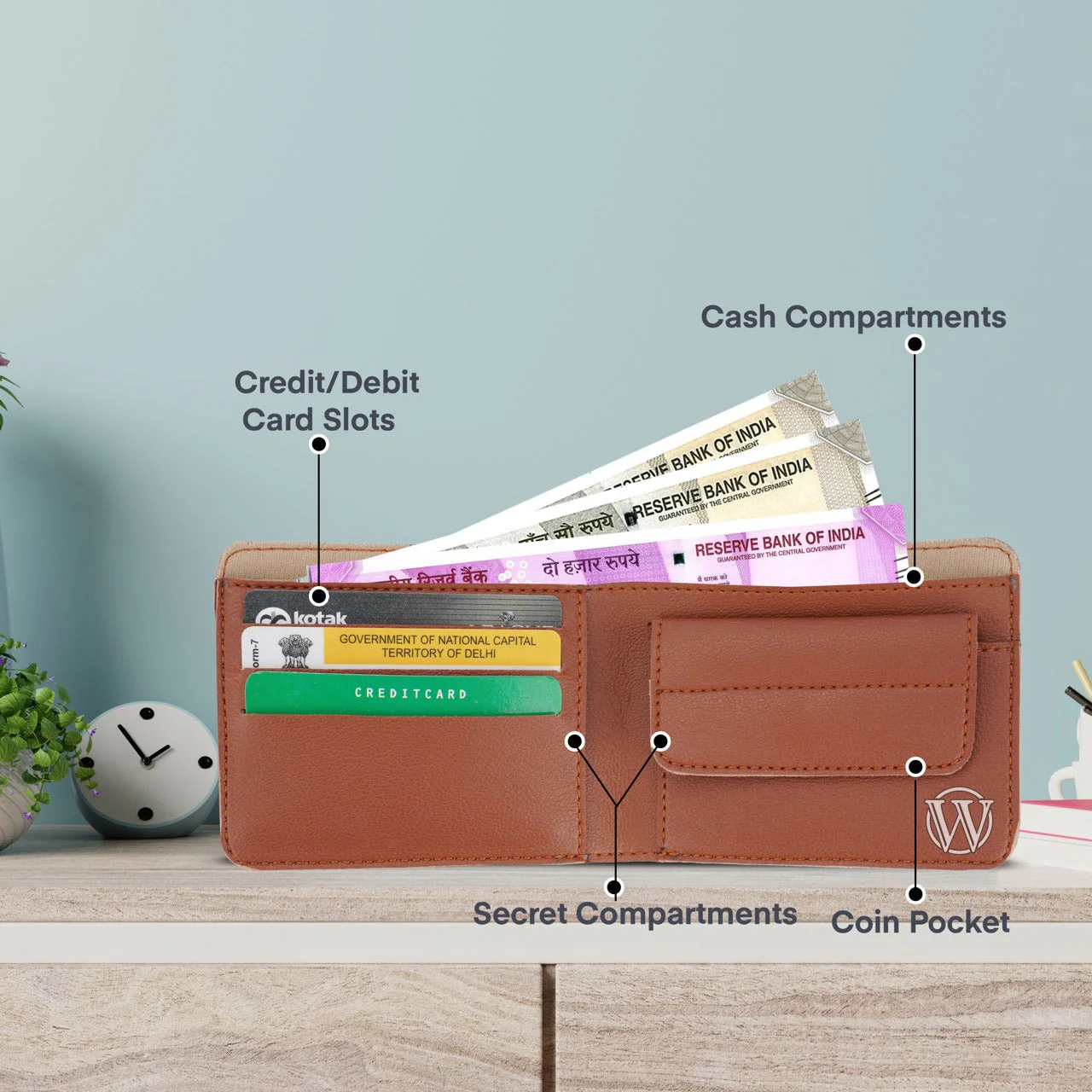 Personalized Men's Wallet & Pen with Name & Charm - Image 7