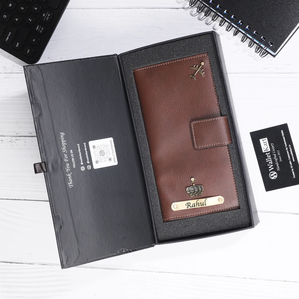 Personalized Travel Wallet with Name & Charm - Image 3