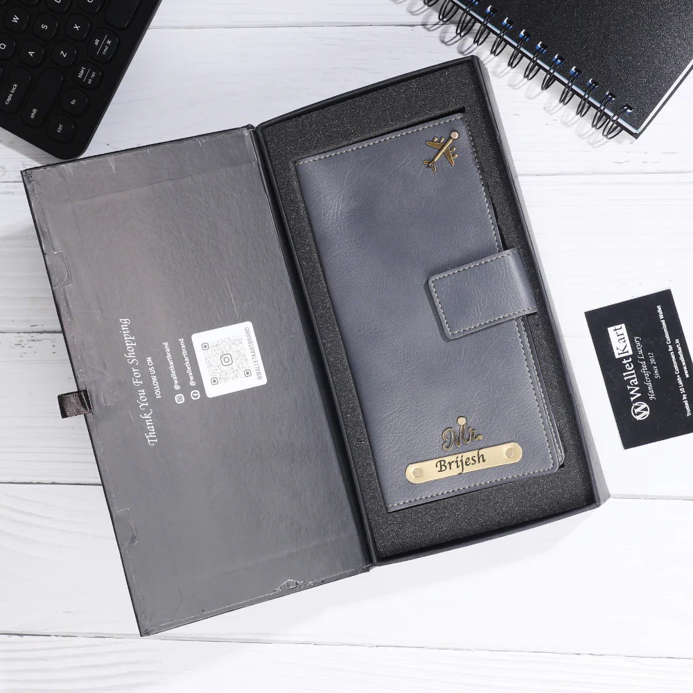 Personalized Travel Wallet with Name & Charm - Image 7