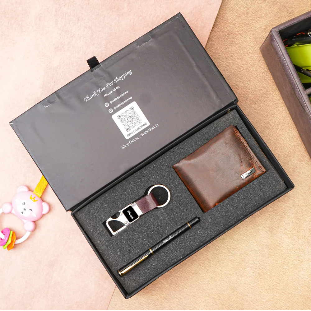 Customised Handmade Men's Wallet, Pen & Keychain Comb (Style ID #23) - Image 2