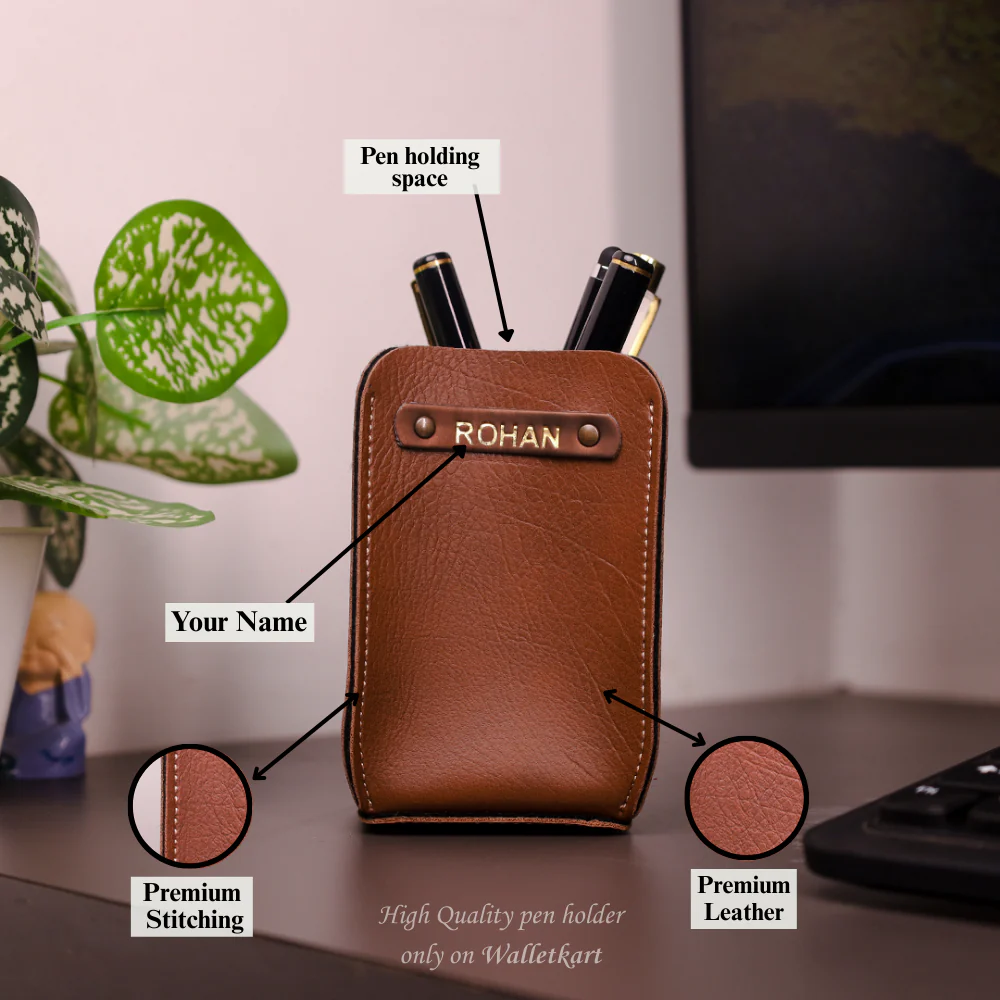 Premium Office & Desk Essential – Personalized Premium Leather Pen Holder - Image 9
