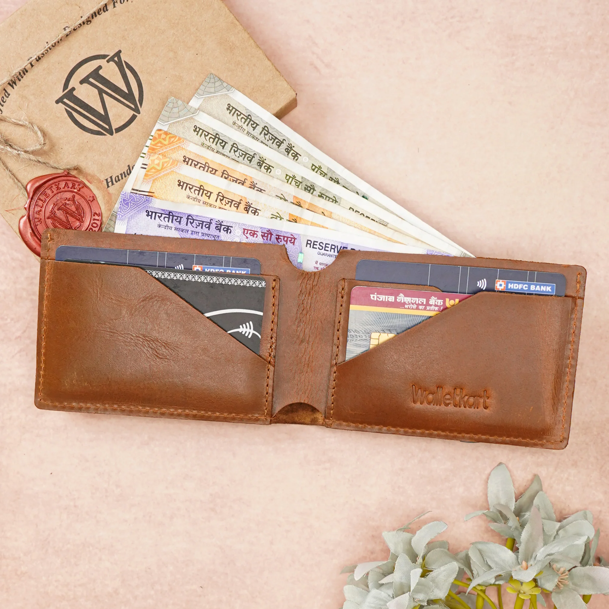Premium Handmade Genuine Leather Men's Wallet with Name Engarved on metal Plate (STYLE ID #29) - Image 10