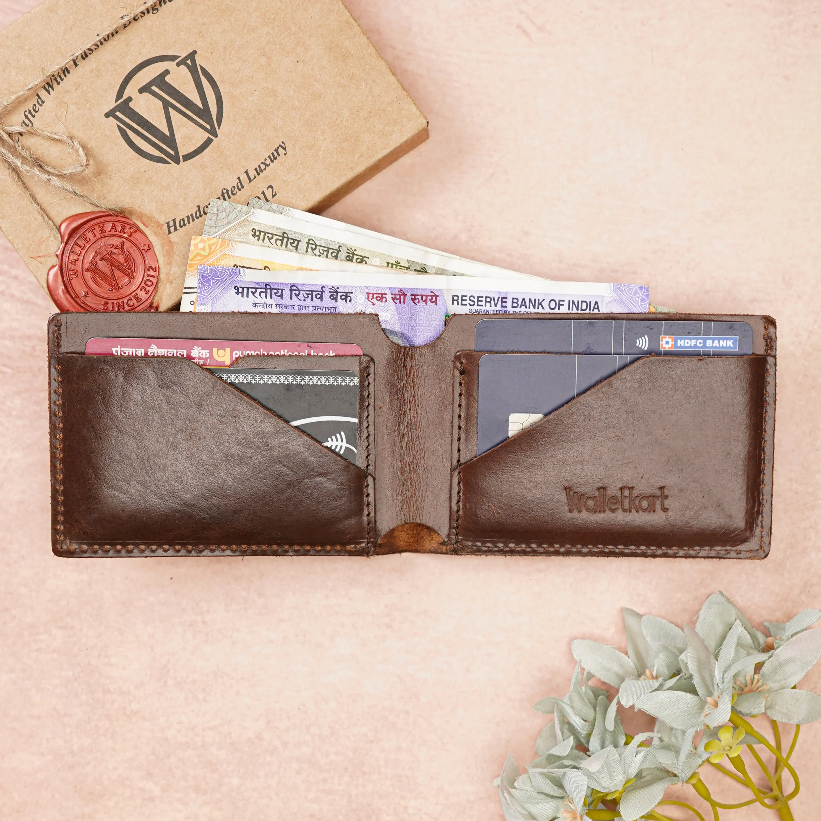 Premium Handmade Genuine Leather Men's Wallet with Name Engarved on metal Plate (STYLE ID #29) - Image 15