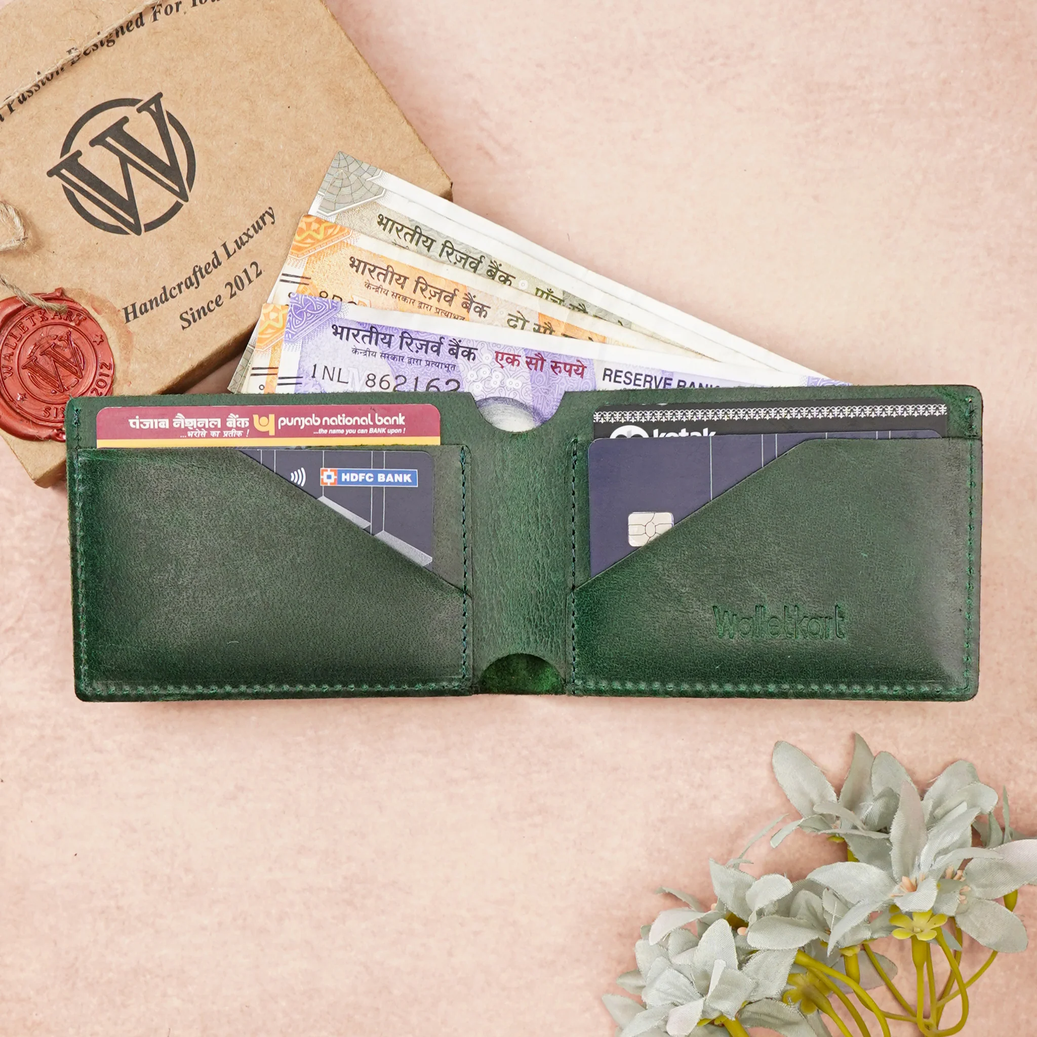Premium Handmade Genuine Leather Men's Wallet with Name Engarved on metal Plate (STYLE ID #29) - Image 8