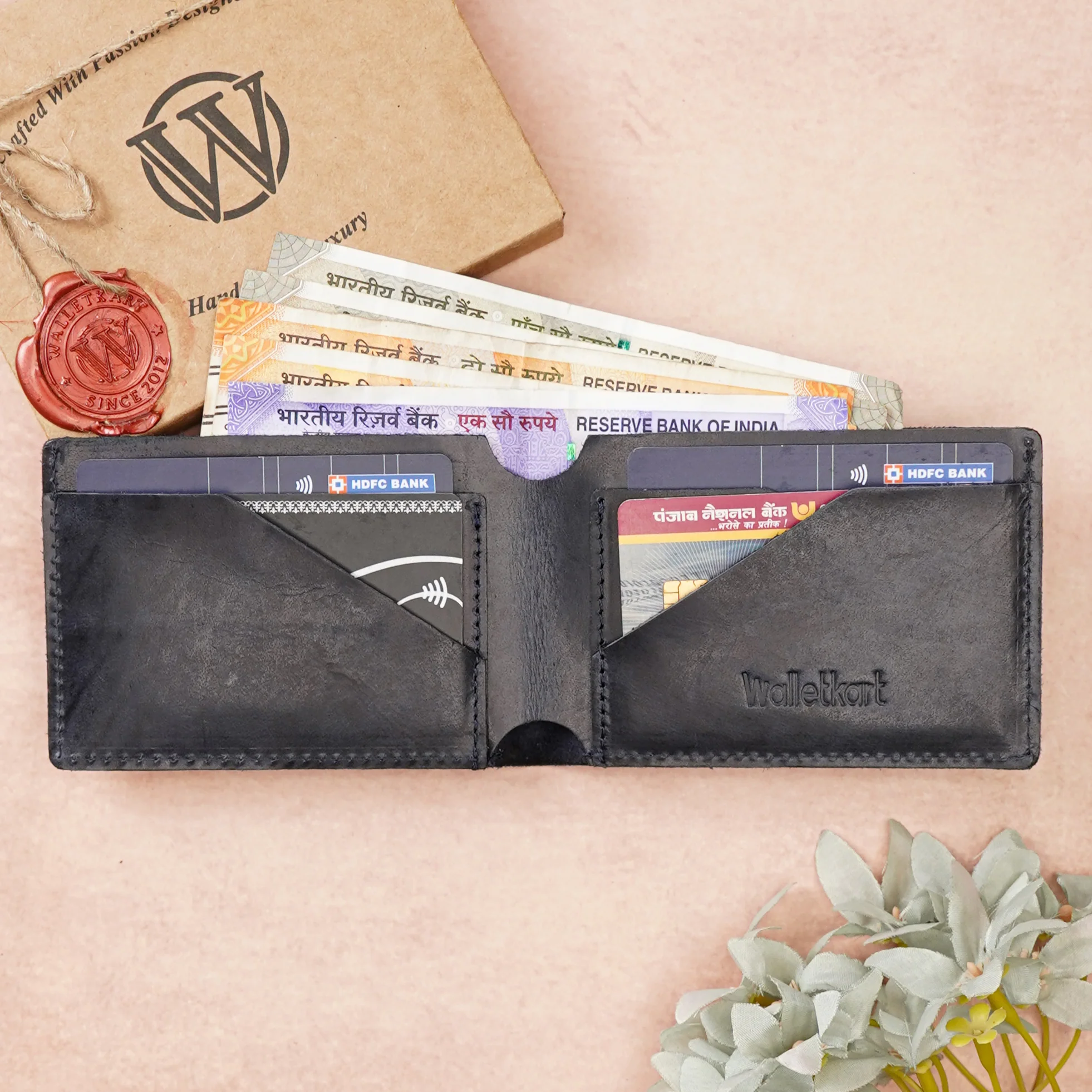 Premium Handmade Genuine Leather Men's Wallet with Name Engarved on metal Plate (STYLE ID #29) - Image 9