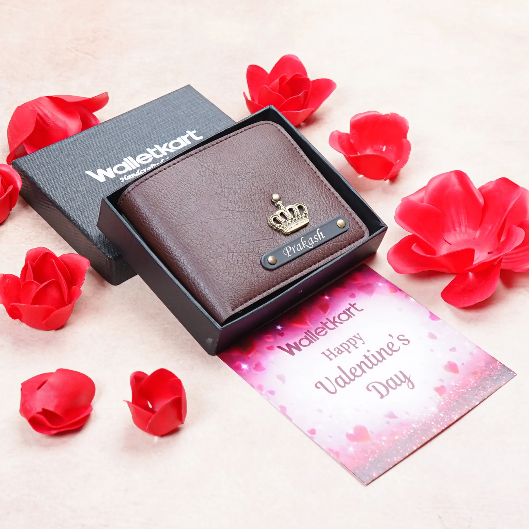 Romantic Valentine for Boyfriend Husband – Personalized Men's Wallet with Name & Charm - Image 3