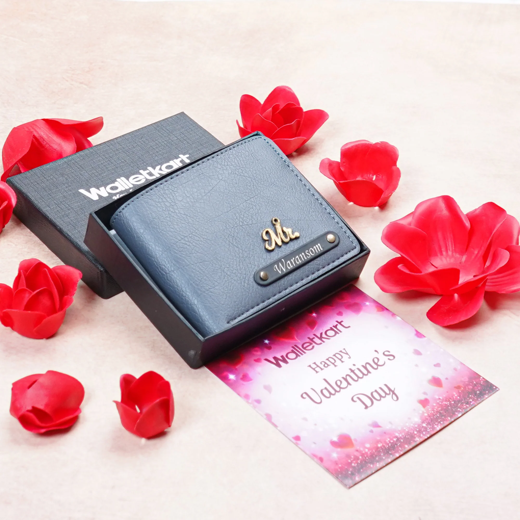 Romantic Valentine for Boyfriend Husband – Personalized Men's Wallet with Name & Charm - Image 4