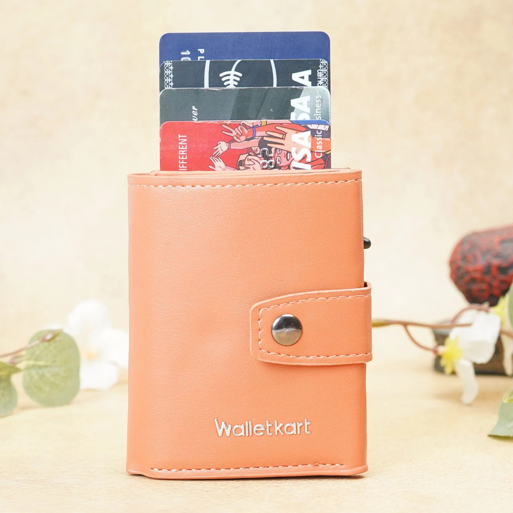 Slim Metal Card Wallet for Men's & Women's - Smart Pop-Up Design with Secure Lock (STYLE ID #34) - Image 3