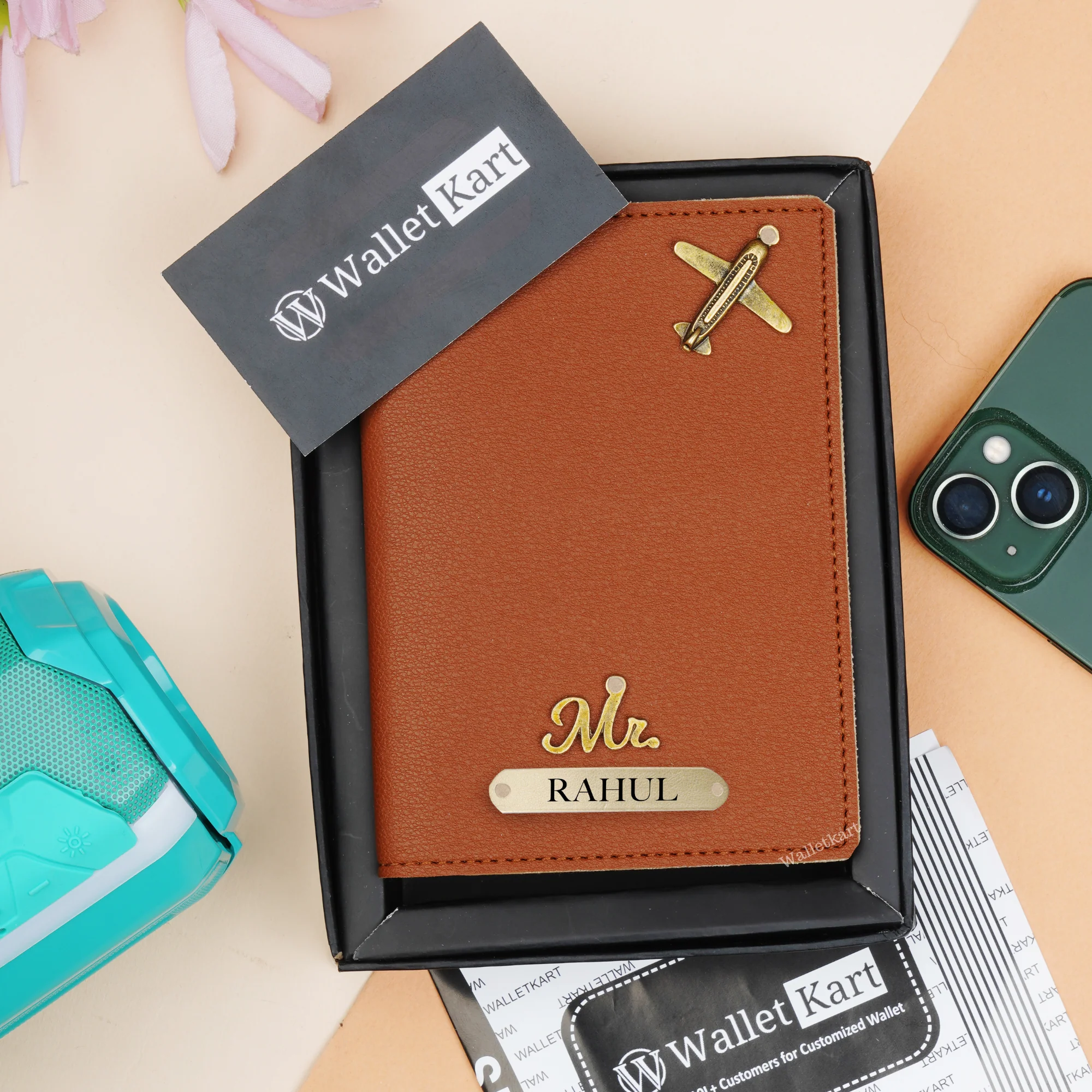Personalized Passport Cover with Name & Charm - Image 4