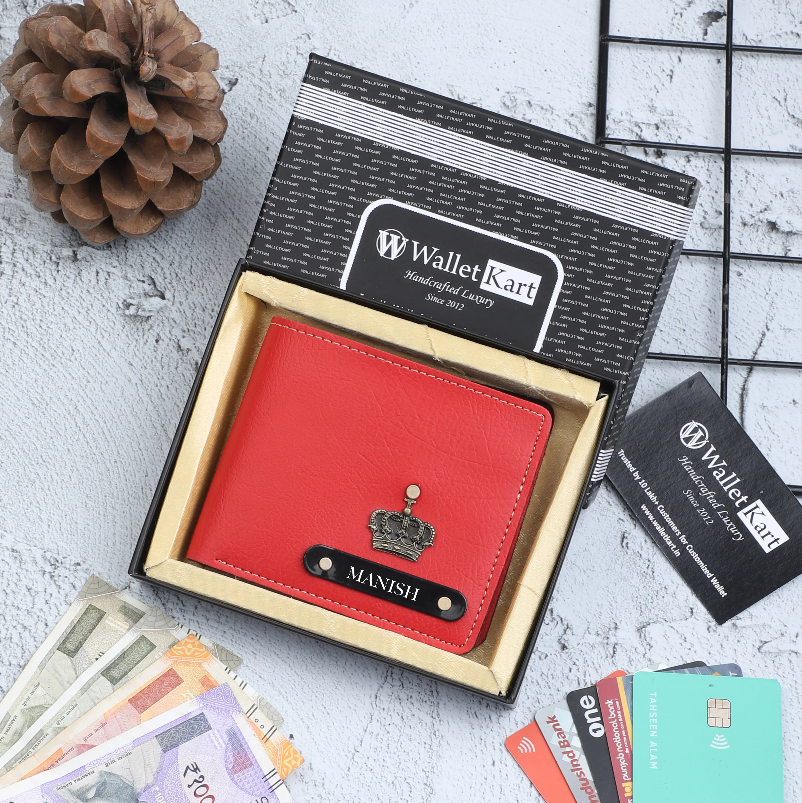 Personalised Leather Wallet for Men with Name & Charm | Custom Engraved Gift - Image 9