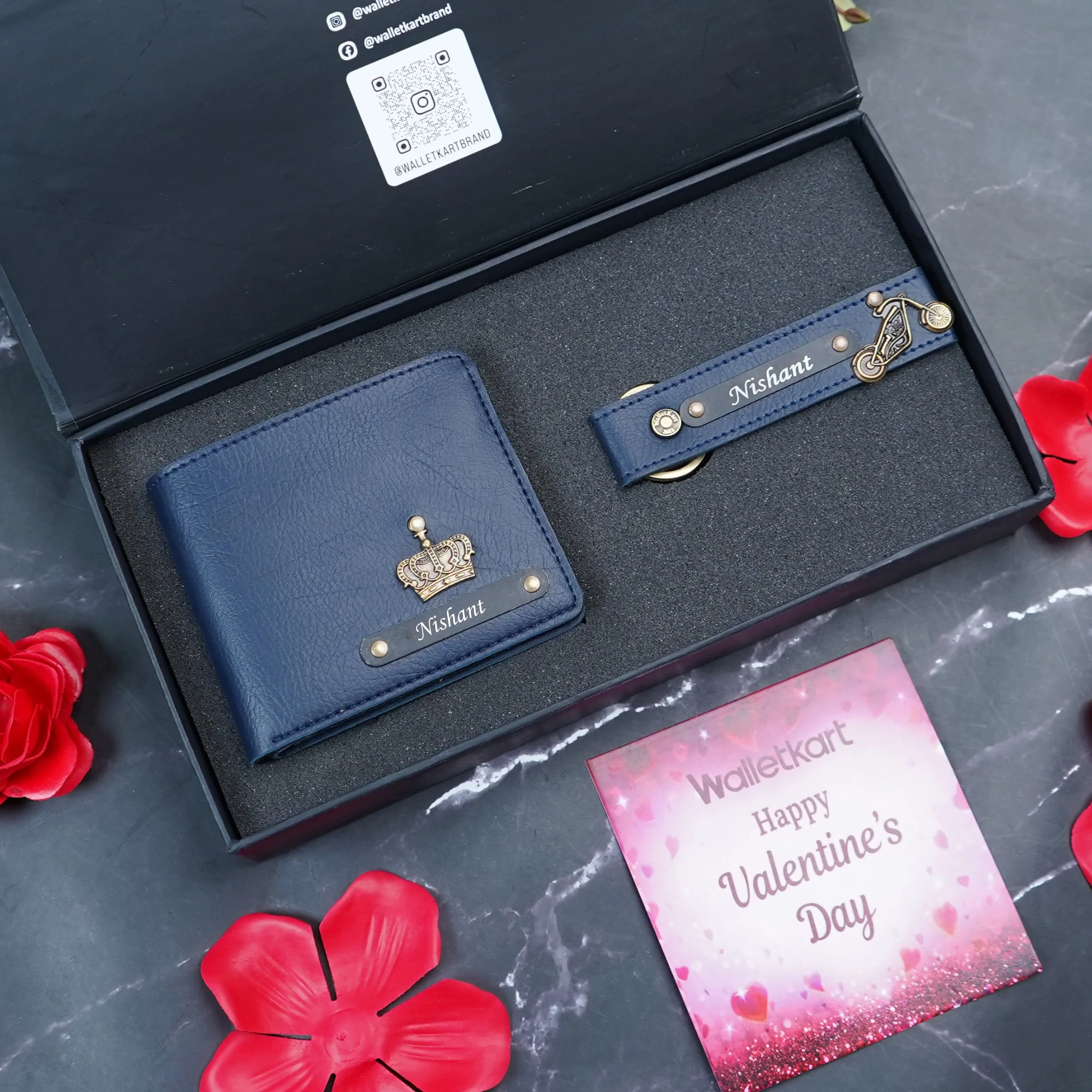 Valentine Gift Set For Boyfrined Husband – Personalized Leather Men's Wallet & Keychain with Engraved Name - Image 6