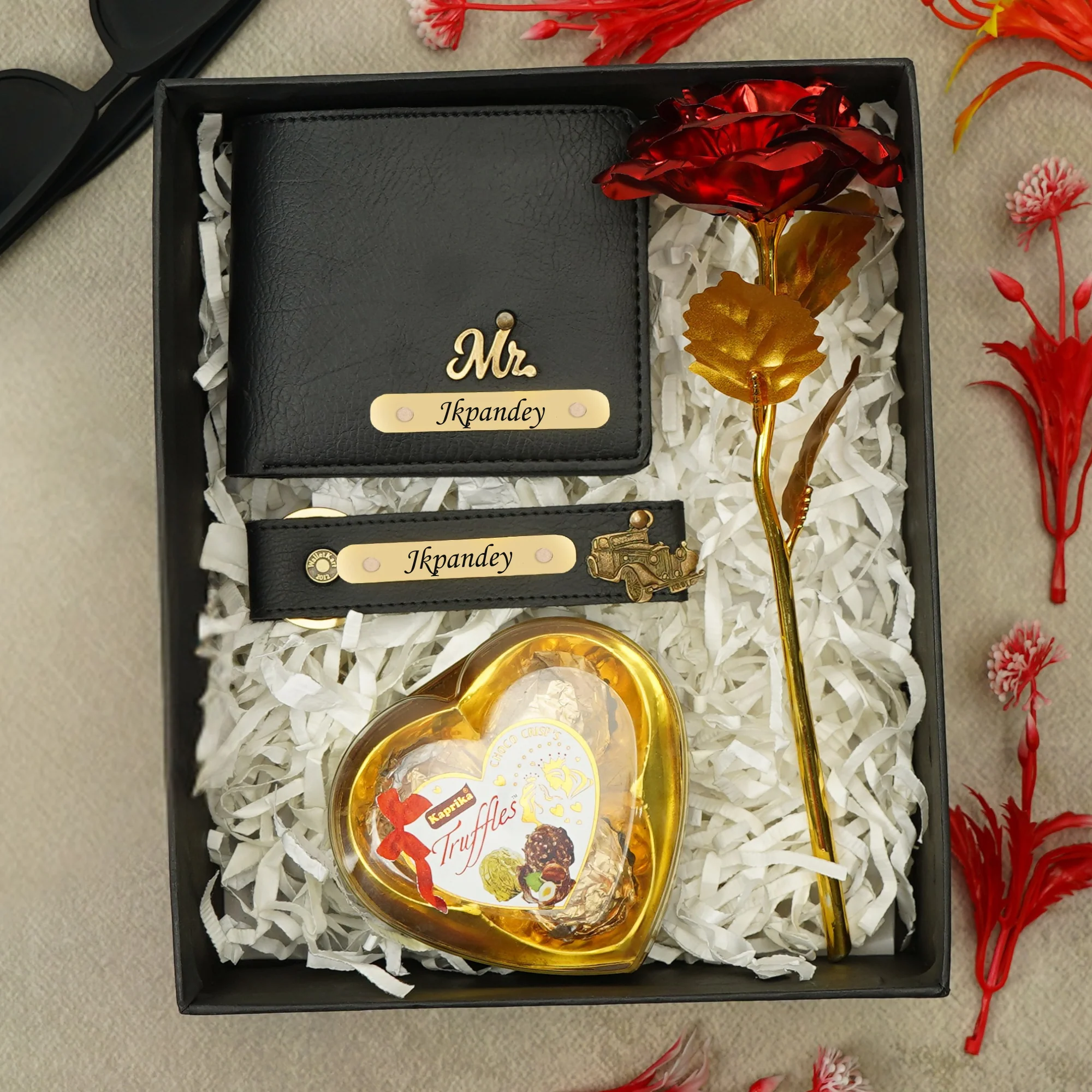 Valentine Personalised Romantic Premium Gift Ensemble For Him With Name & Charm - Image 4