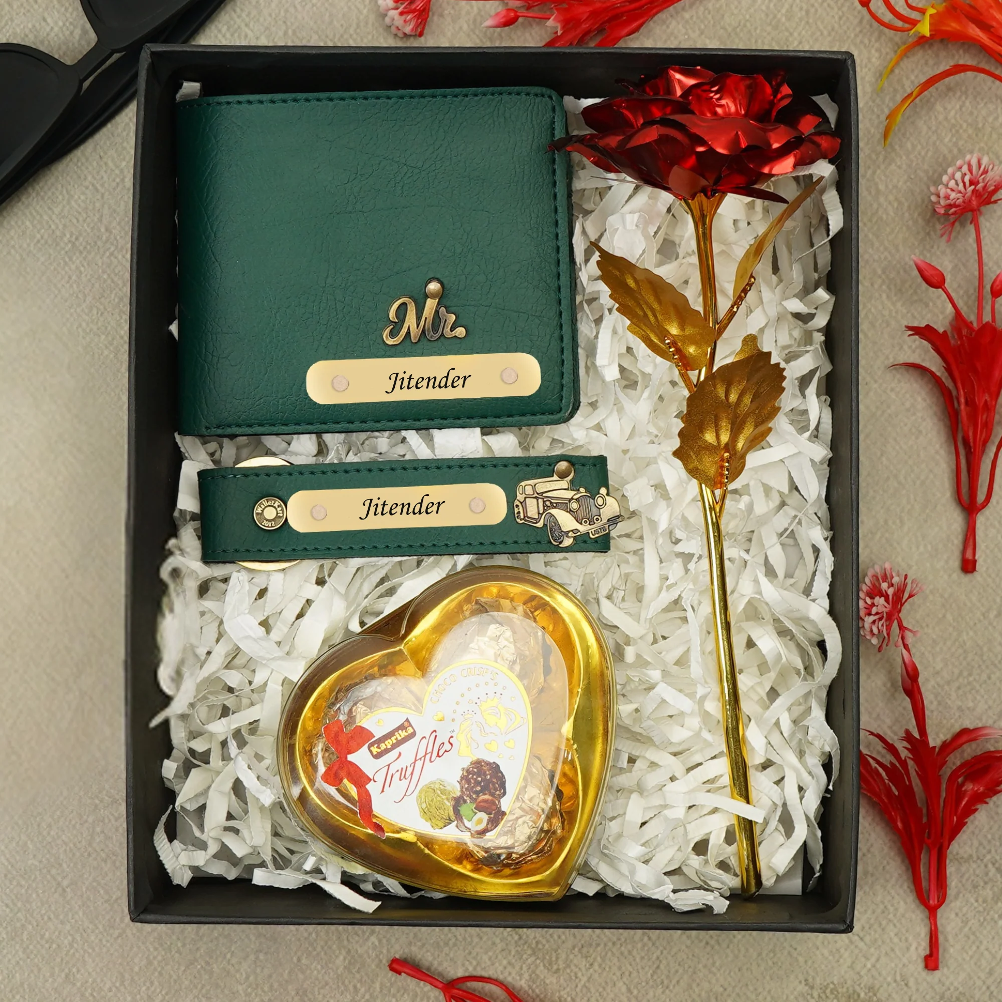 Valentine Personalised Romantic Premium Gift Ensemble For Him With Name & Charm - Image 5