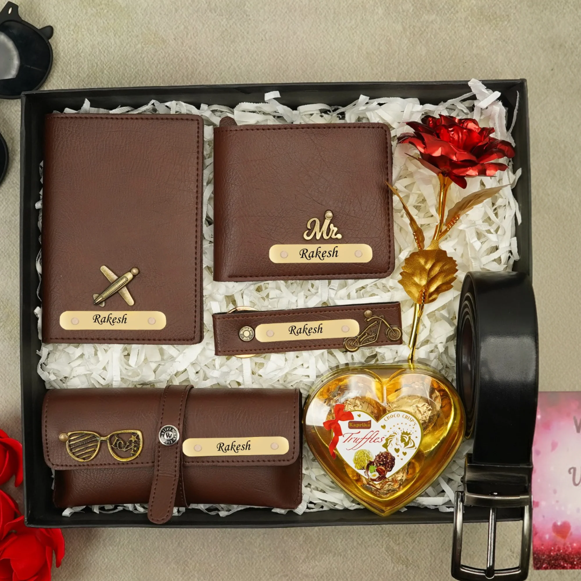 A Tale of Love: Personalised Valentine Gift Set For Him With Name & Charm - Image 3