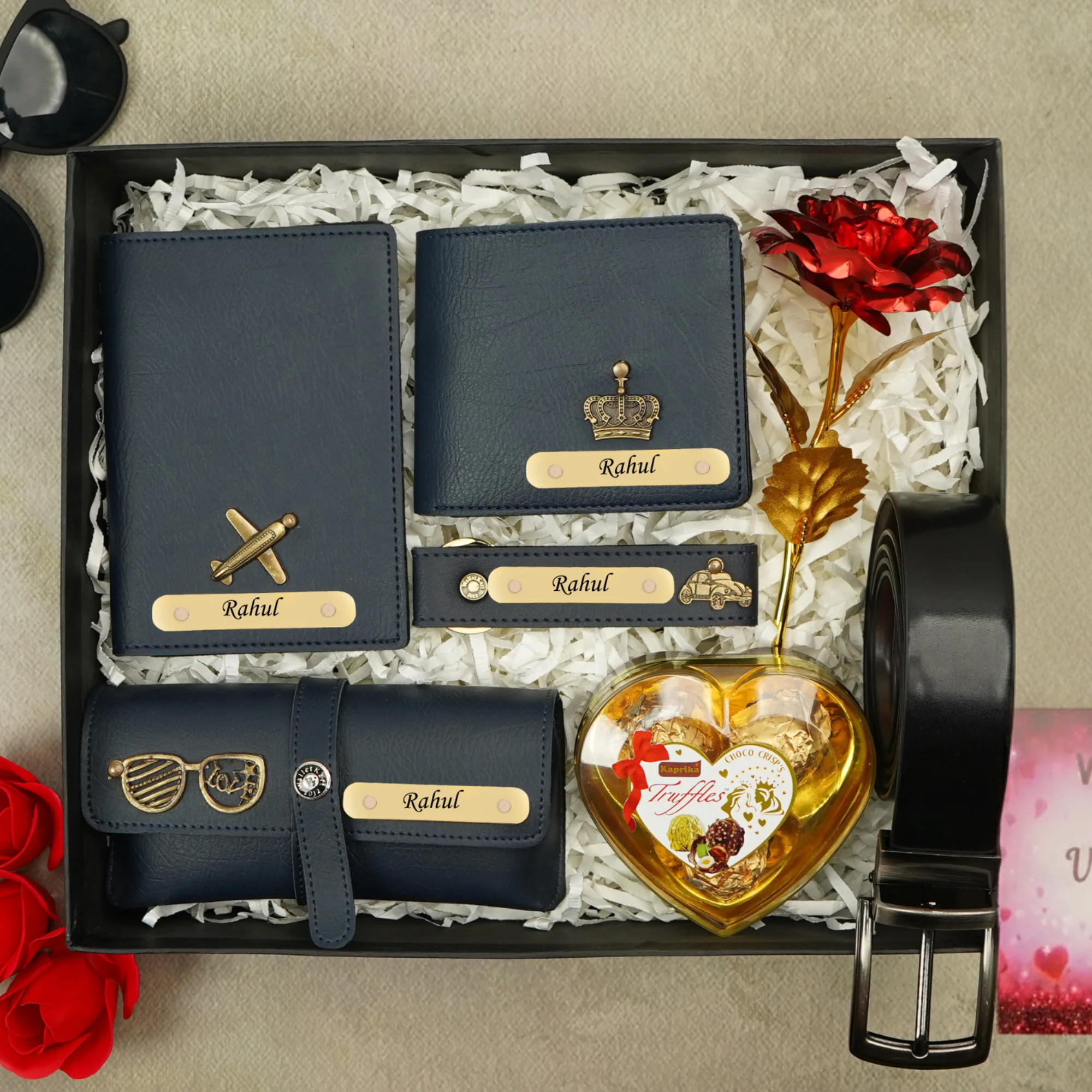 A Tale of Love: Personalised Valentine Gift Set For Him With Name & Charm - Image 4