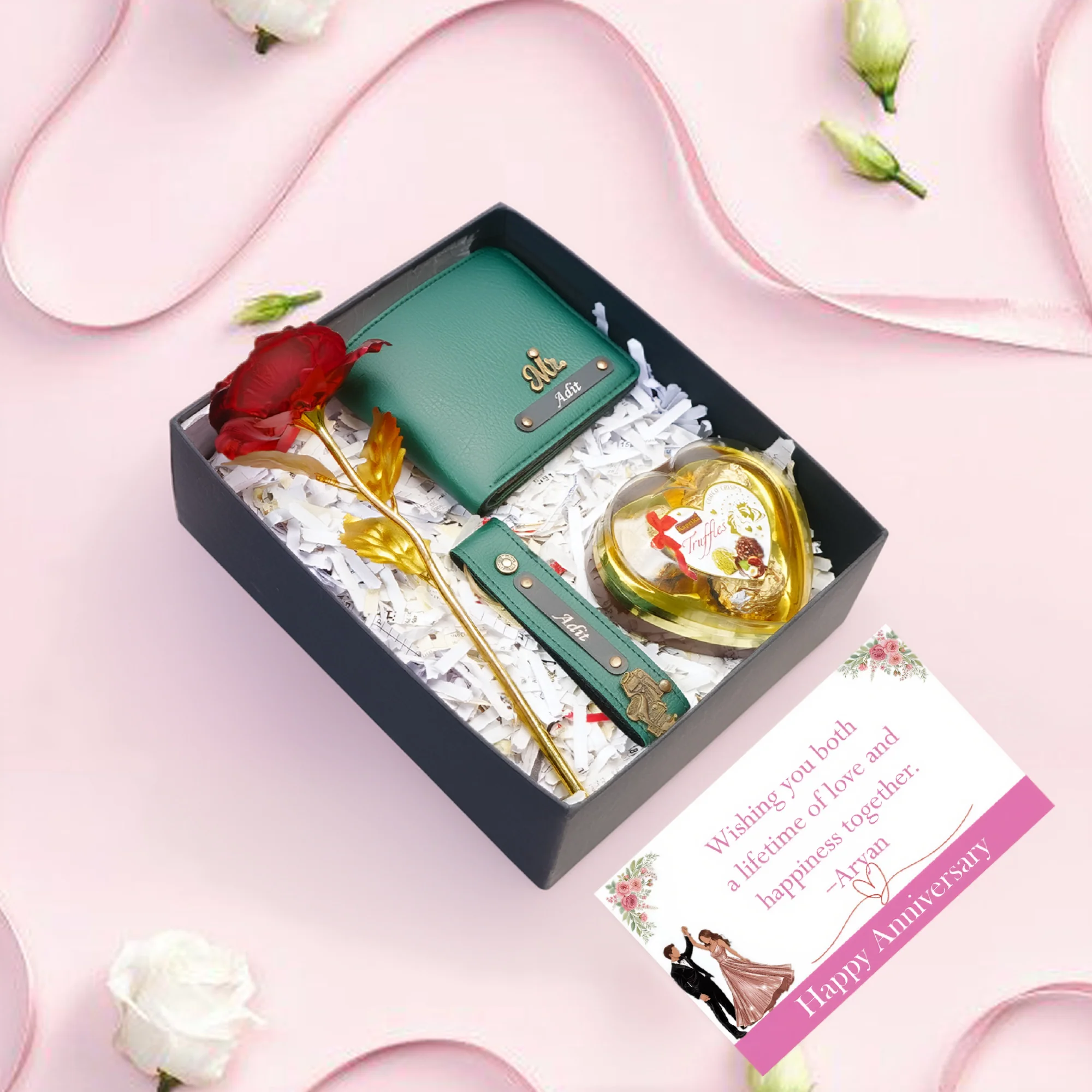 Personalized Anniversary Gift Set for Husband & Boyfriend with Custom Name & Charm - Image 3