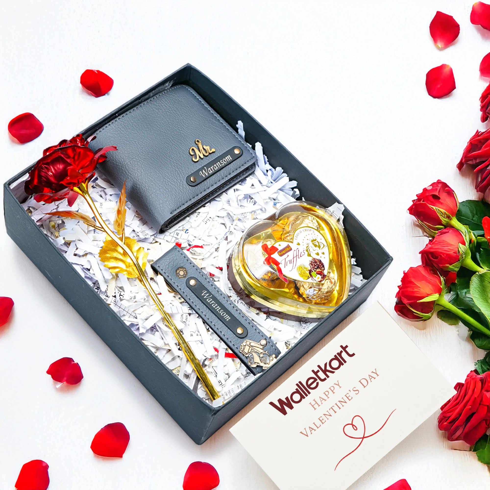 Valentine’s Personalised Romantic Gift Set for Boyfriend Husband with Name & Charm - Image 6